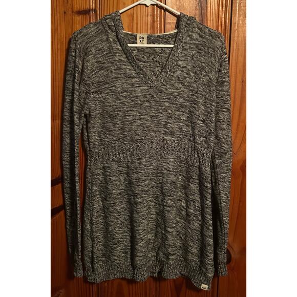 Roxy women’s gray babydoll tunic sweater with hood size XL - Picture 1 of 4